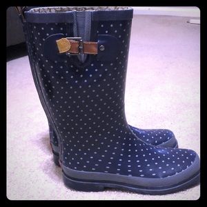 Polka dot rain boots